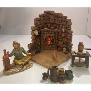 Fontanini Nativity Lighted Pottery Shop 5" Scale w/ Signed Figure & Accessories